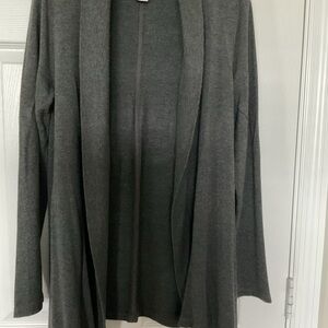 Liz Claiborne Weekend Gray Long Cardigan Sweater Large